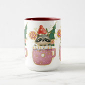 愛らしいクリスマス愛されるラクーン マグカップ (中央)
