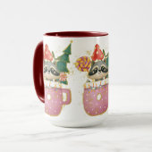 愛らしいクリスマス愛されるラクーン マグカップ (正面左)