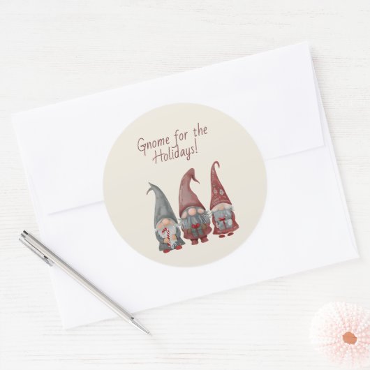 愛らしいクリスマス格言と休日応援 ラウンドシール (封筒)