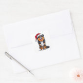 愛らしいクリスマス犬 スクエアシール (封筒)
