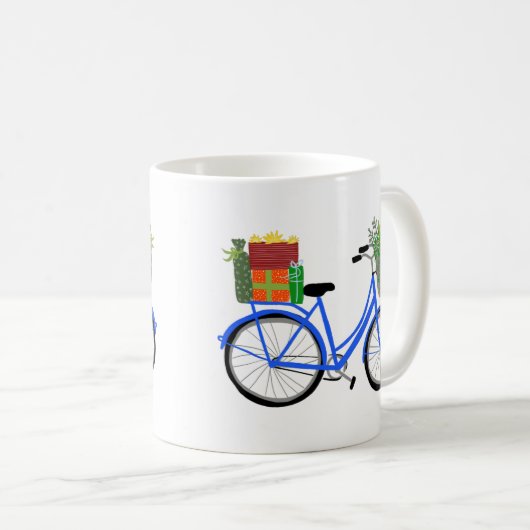 愛らしいクリスマス自転車の休日クリスマスギフト コーヒーマグカップ (正面右)