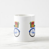 愛らしいクリスマス自転車の休日クリスマスギフト コーヒーマグカップ (中央)