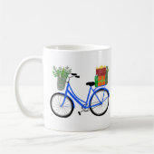 愛らしいクリスマス自転車の休日クリスマスギフト コーヒーマグカップ (左)