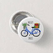 愛らしいクリスマス自転車の休日クリスマスギフト 缶バッジ (正面&裏面)