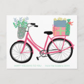 愛らしいクリスマス自転車ギフトカスタム休日 ポストカード (正面)