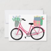 愛らしいクリスマス自転車ギフトピンクのホリデーカード (正面)