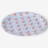 愛らしいクリスマス雪だるまパターンフェスティバル ペーパープレート (アングル)