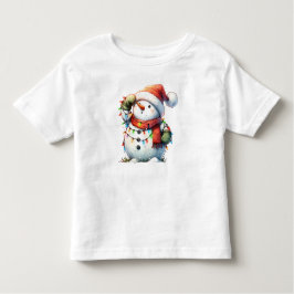 愛らしいクリスマス雪だるまベビーボディスーツ トドラーTシャツ