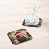 愛らしいクリスマス・ウォンバット ペーパーコースター (インサイチュ)