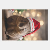 愛らしいクリスマス・ウォンバット ラッピングペーパーシート (正面2)
