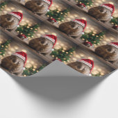 愛らしいクリスマス・ウォンバット ラッピングペーパー (角)