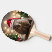 愛らしいクリスマス・ウォンバット 卓球ラケット (横)