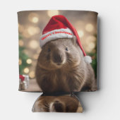 愛らしいクリスマス・ウォンバット 缶クーラー (裏面)