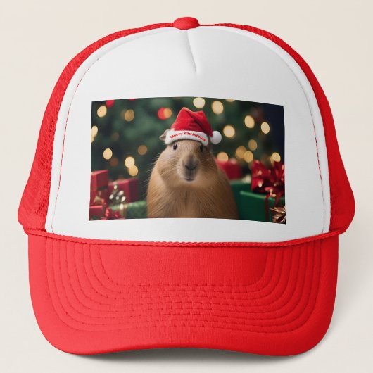 愛らしいクリスマス・キャピバラ キャップ (正面)
