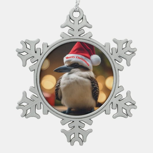 愛らしいクリスマス・クーカブラ スノーフレークピューターオーナメント (正面)