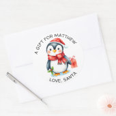 愛らしいクリスマス ペンギン 送り先・送り元用 ラウンドシール (封筒)