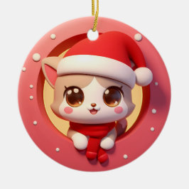 愛らしいクリスマス・ホリデー子猫バースト セラミックオーナメント