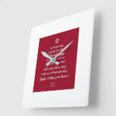 『愛らしいクリスマス·ポエム』クリスマス·クロック スクエア壁時計 (傾斜)