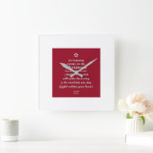 『愛らしいクリスマス·ポエム』クリスマス·クロック スクエア壁時計 (ホーム)