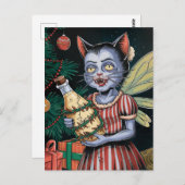 愛らしいクリスマス・ヴァンパイア・フェアリー ポストカード (正面/裏面)