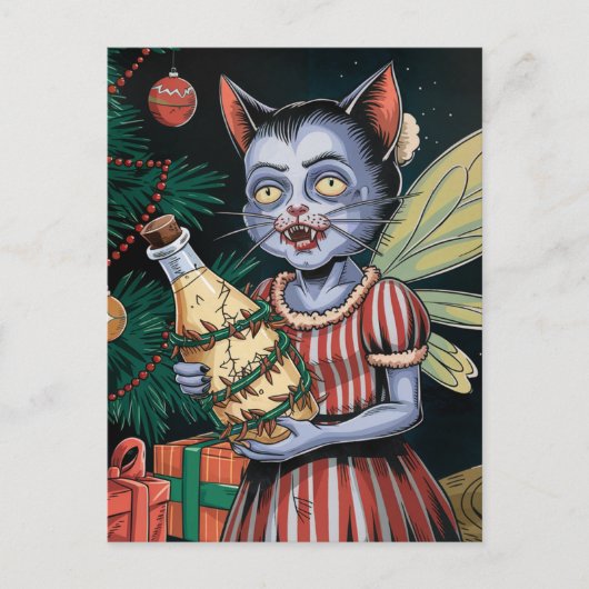 愛らしいクリスマス・ヴァンパイア・フェアリー ポストカード (正面)