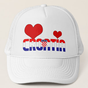 愛らしいクロアチア国旗のハート愛国心 キャップ