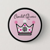 愛らしいクロシェ・クイーンギフト 缶バッジ (正面)