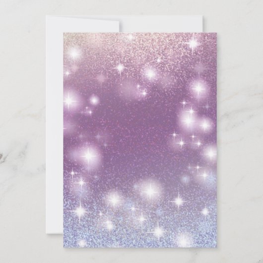 愛らしいクール仮装シックな薄紫金ゴールドキラキラ 招待状 (裏面)