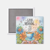 愛らしいグッドモーニング冷蔵庫 マグネット (正面/裏面)