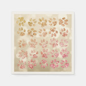 愛らしいグリッター犬の足跡、ボケ スタンダードカクテルナプキン (正面)