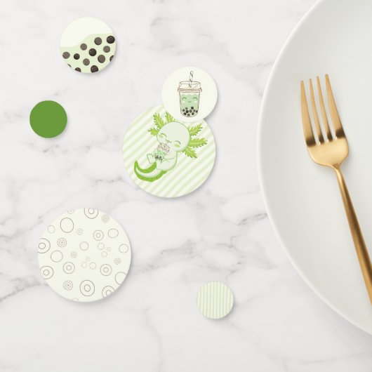 愛らしいグリーンアクソロテルボバティーキッドバースデーパーティー コンフェッティ (グループ)