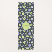 愛らしいグリーンエイリアン宇宙船UFO子供 ヨガマット (正面)