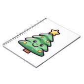 愛らしいグリーンクリスマスツリーキャラクター ノートブック (左側)