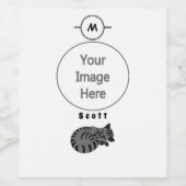 愛らしいグレーのタビー子猫の睡眠名タグ ワインラベル (シングルラベル)