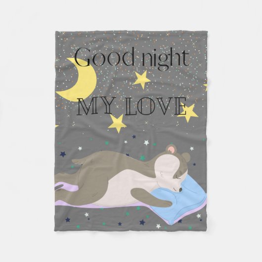 愛らしいグレーパターンの子供 フリースブランケット (正面)