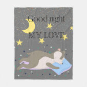 愛らしいグレーパターンの子供 フリースブランケット (正面)