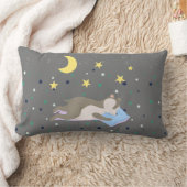 愛らしいグレーパターンの子供 ランバークッション (ブランケット)