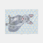 愛らしいグレーブルーフランスのブルドッグパピー フリースブランケット (正面(横))