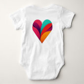 愛らしいケーキデザイン ベビーボディスーツ (裏面)