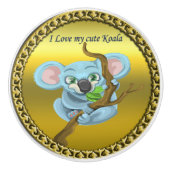 愛らしいコアラは森の木に生えている セラミックノブ (正面)