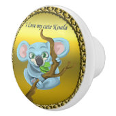 愛らしいコアラは森の木に生えている セラミックノブ (右)