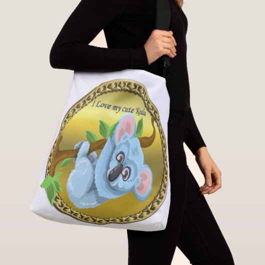 愛らしいコアラぶら下がったクマの木の枝 クロスボディバッグ (クローズアップ)