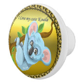 愛らしいコアラぶら下がったクマの木の枝 セラミックノブ (右)