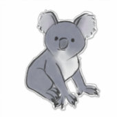 愛らしいコアラスケッチ シール (正面)