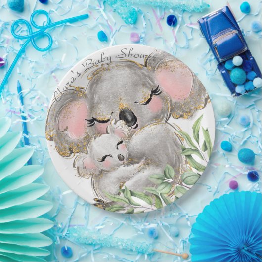 愛らしいコアラベビー、マママベビーシャワー紙プレート ペーパープレート (パーティー)