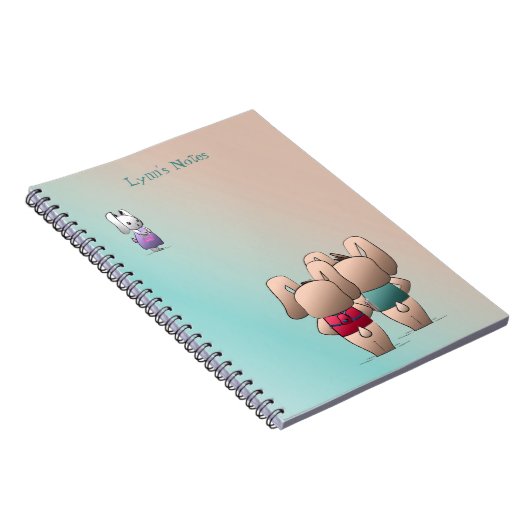 愛らしいココ&イジーバンニーズゴー新学期 ノートブック (右側)