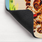 愛らしいコッカースパニエル犬の上の子犬走 マウスパッド (コーナー)