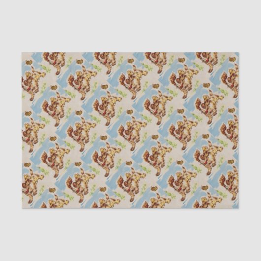 愛らしいコッカースパニエル犬の上の子犬走 薄葉紙 (正面)