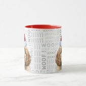 愛らしいコックポーとウーフアートクリスマスマグ マグカップ (中央)