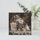 愛らしいコテージコアのセットアップ妊娠の発表 招待状 (スタンド正面)